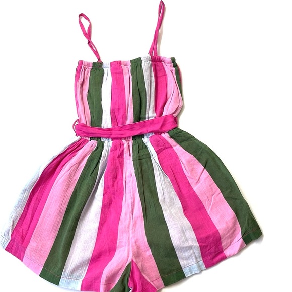 Janie and Jack Striped Gauze Romper, Size 8 - Picture 5 of 6
